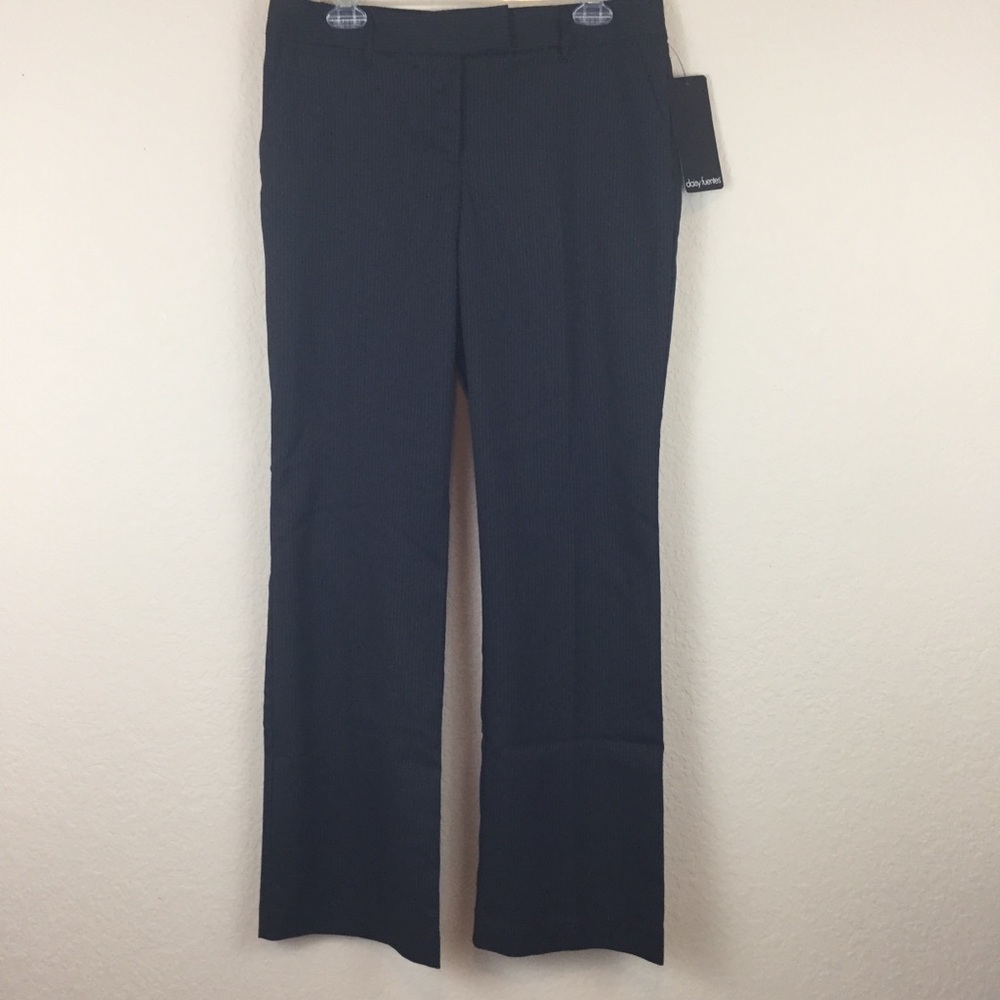 Black pinstriped Daisy Fuentes Wide Leg Trousers